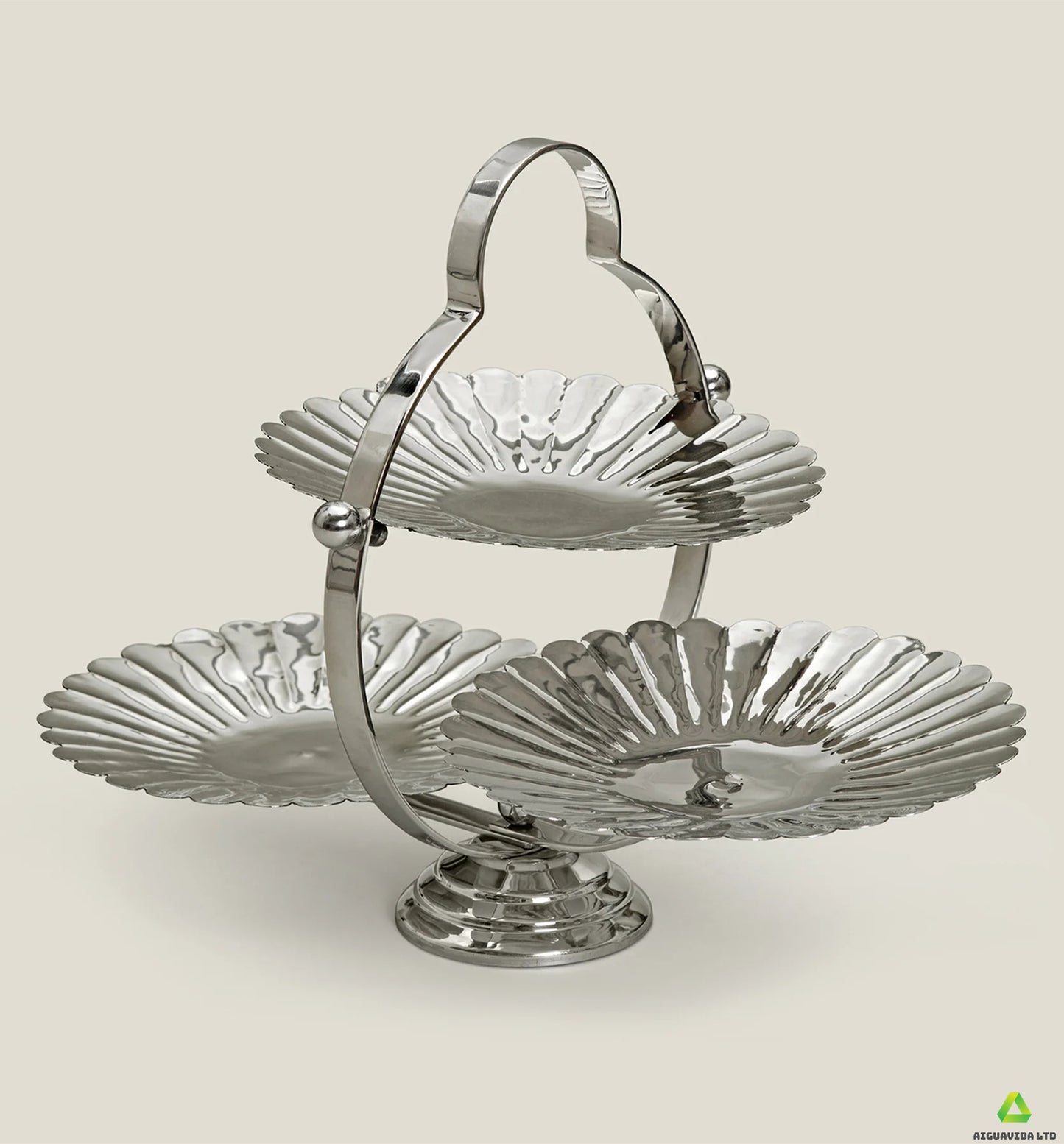 Exquisite silver-plated three-tier tray