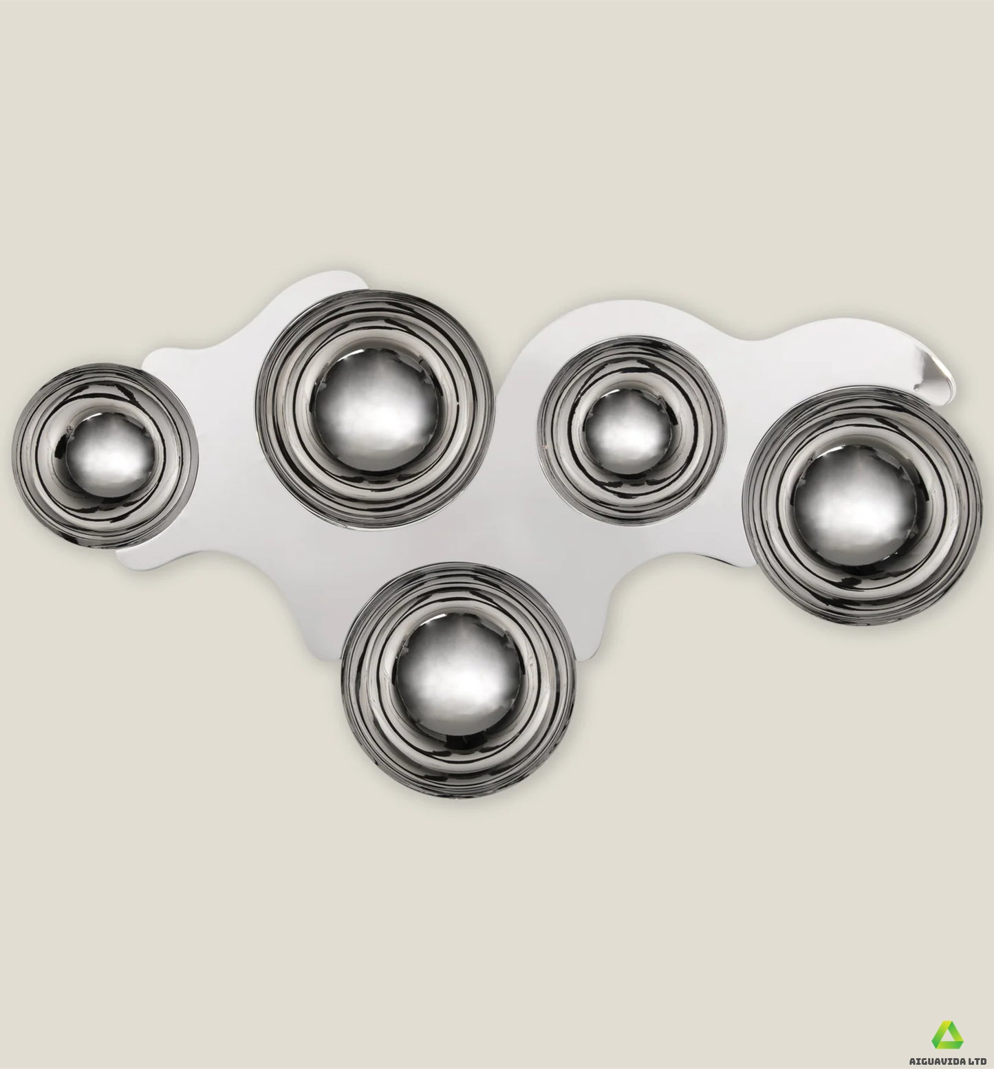 Ribisi Nickel Stainless Steel Chip and Dip Bowl