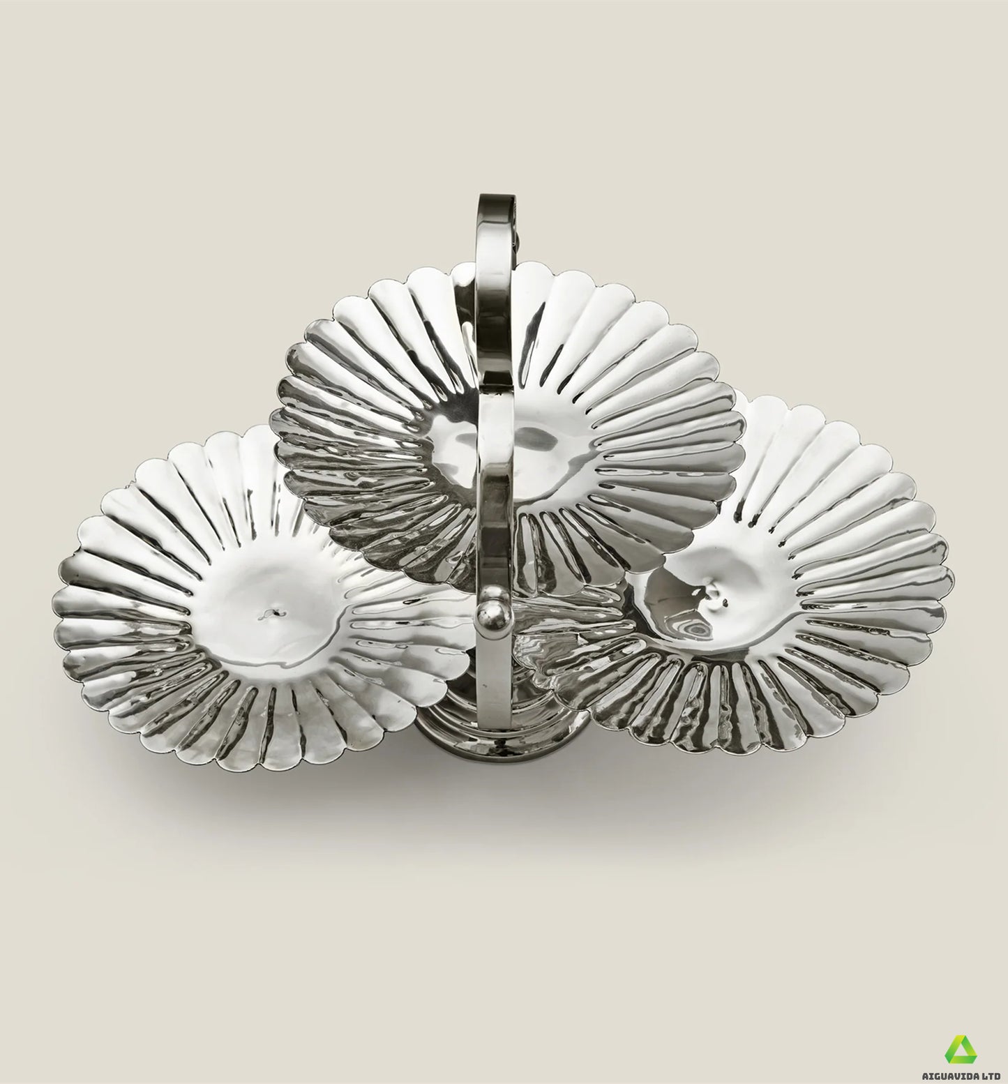 Exquisite silver-plated three-tier tray