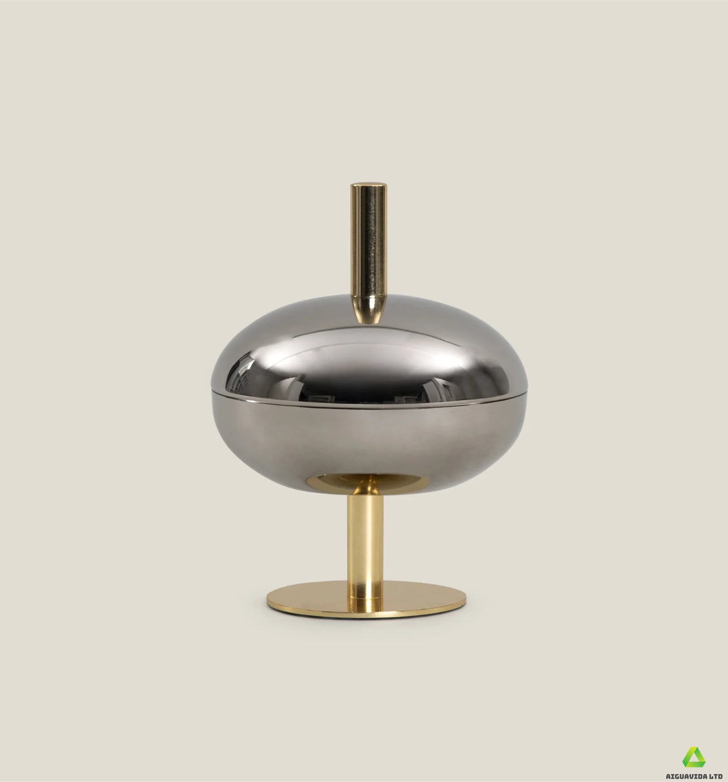 Ribisi Nickel Gold Stainless Steel Nut Bowl Jar