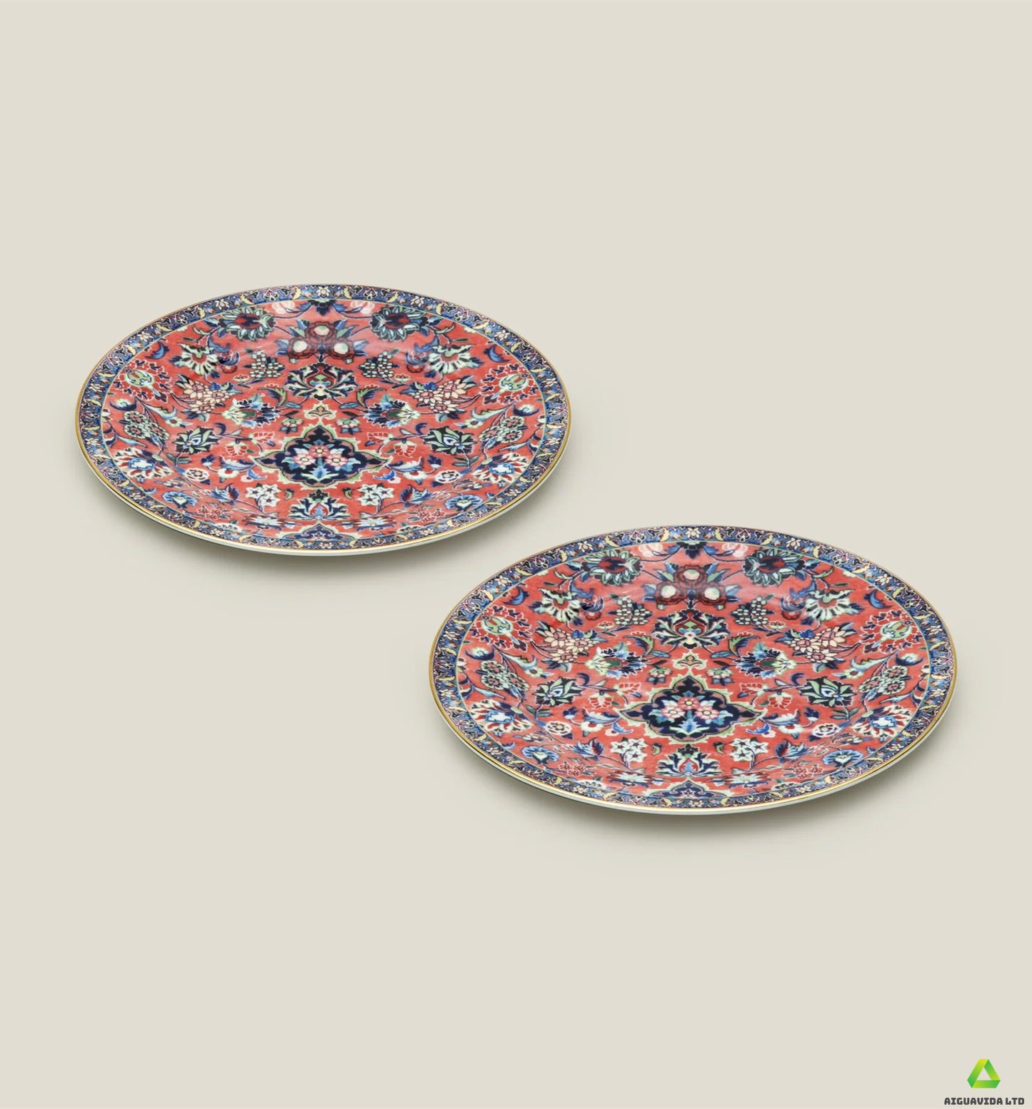 Pink bone china plate
