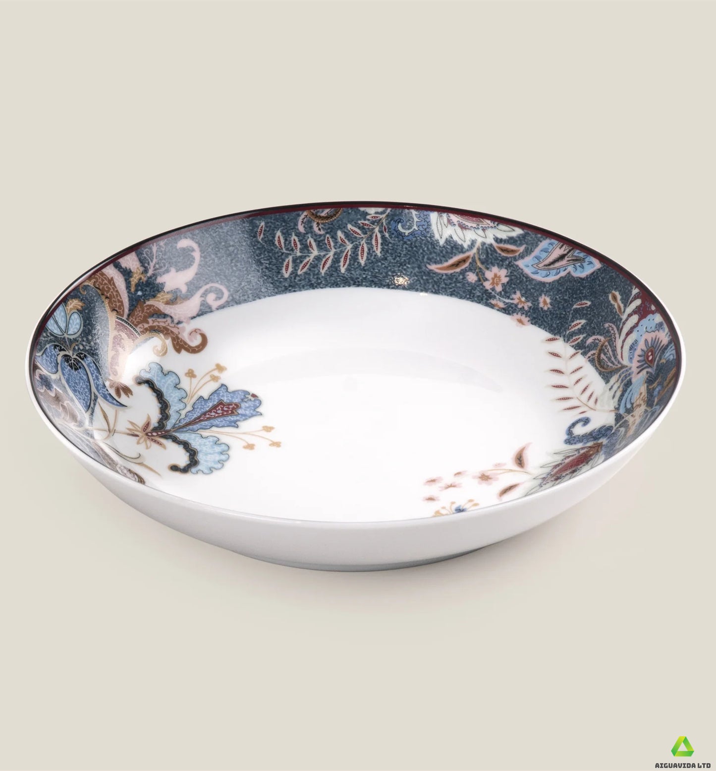 Printed porcelain snack platter