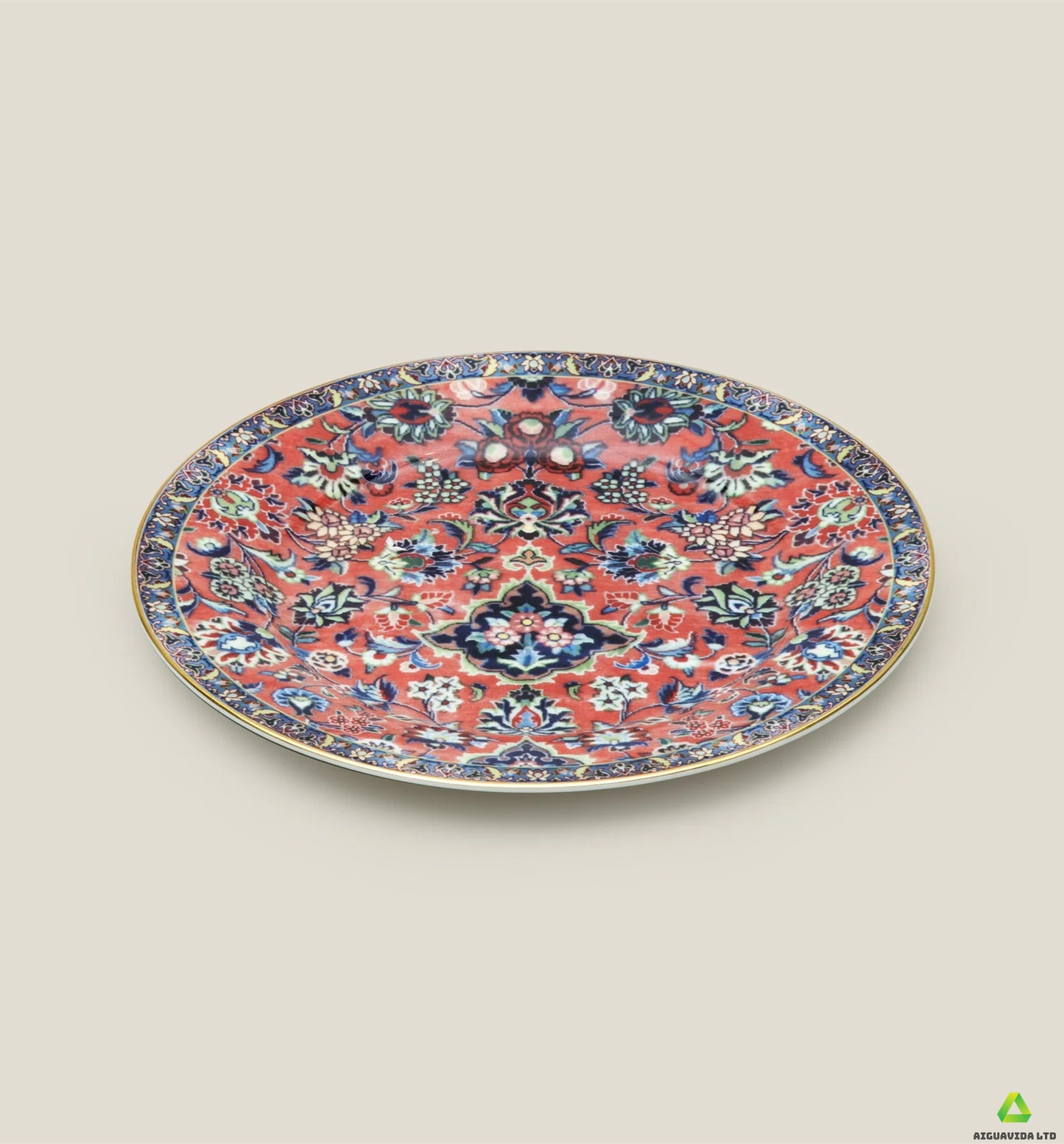 Pink bone china plate