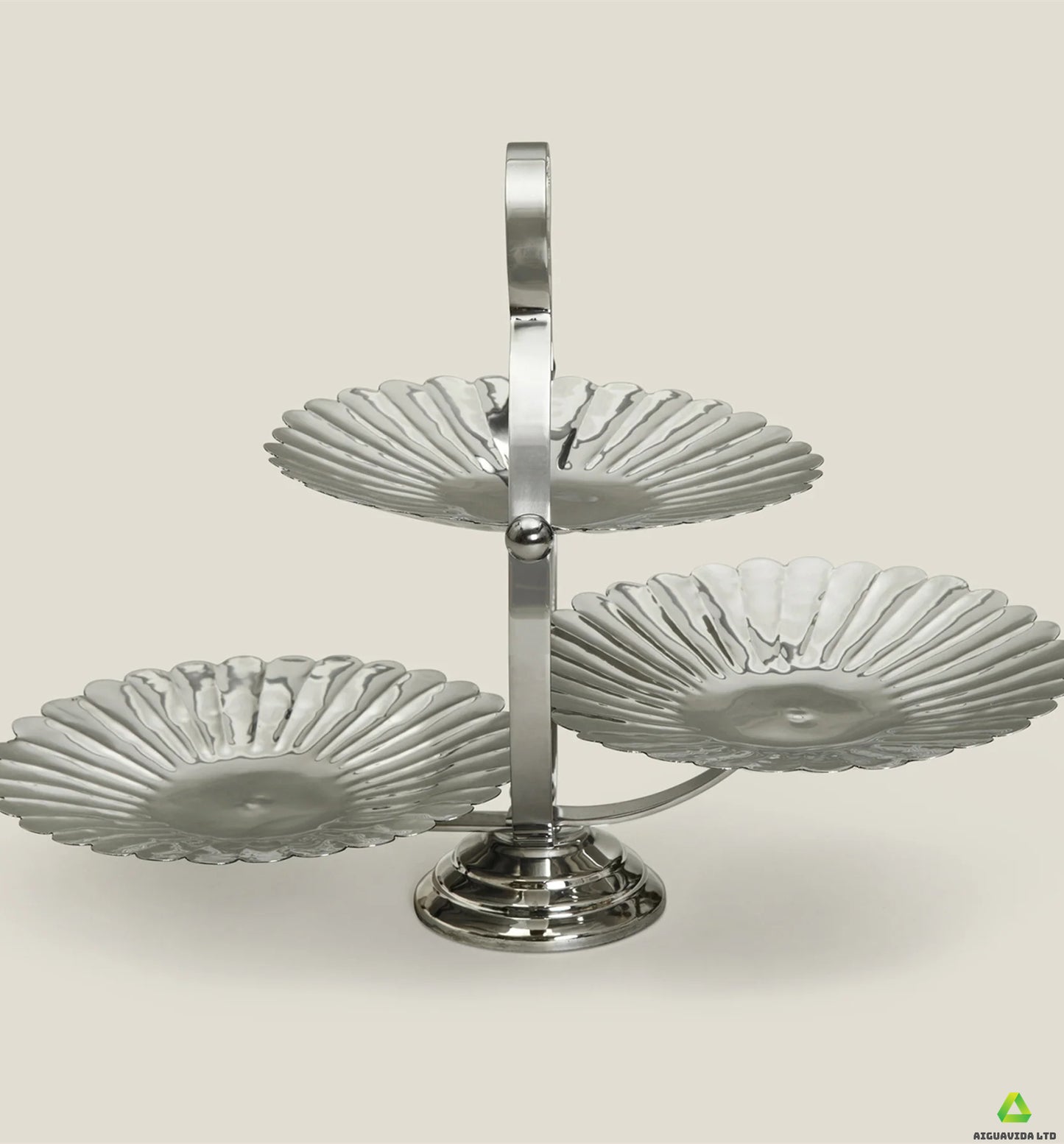 Exquisite silver-plated three-tier tray