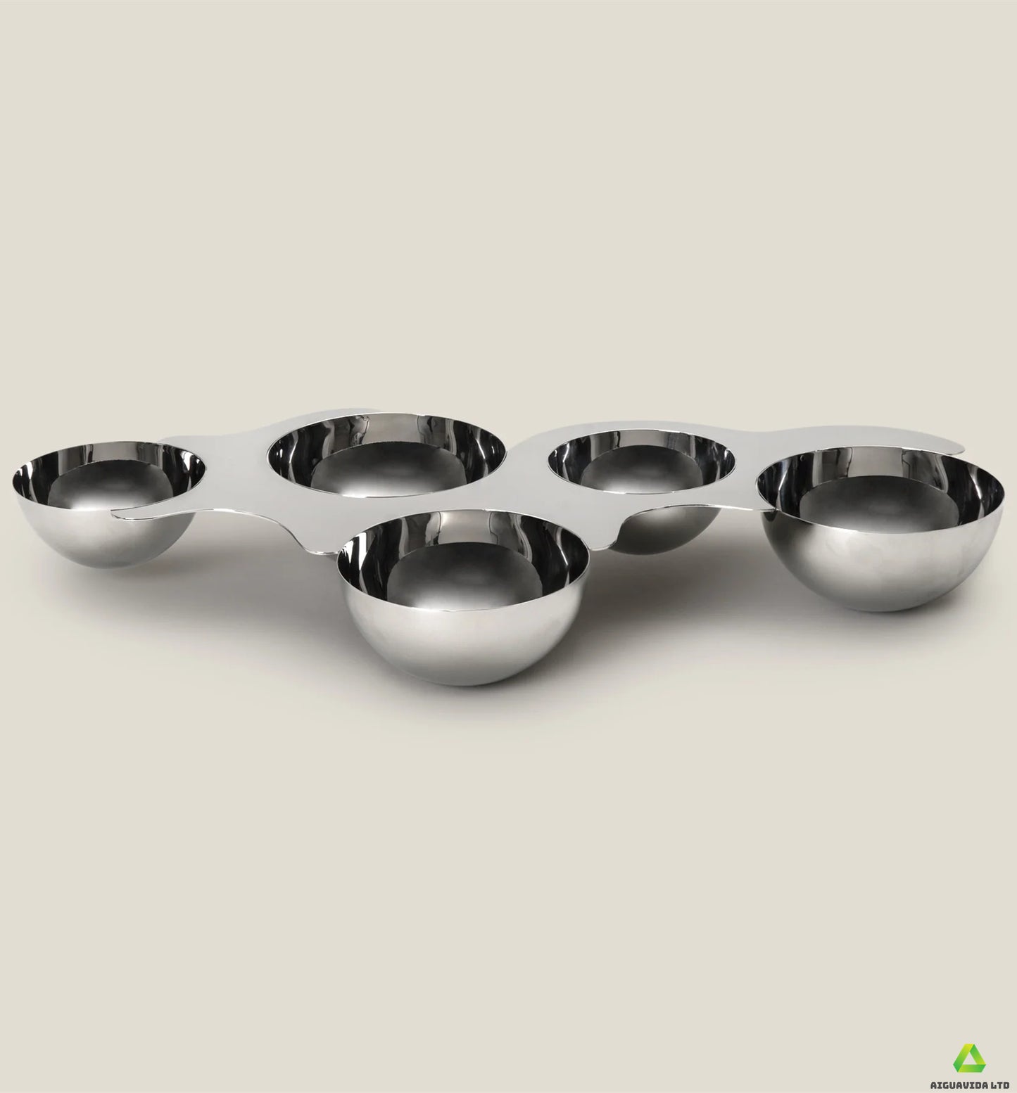 Ribisi Nickel Stainless Steel Chip and Dip Bowl