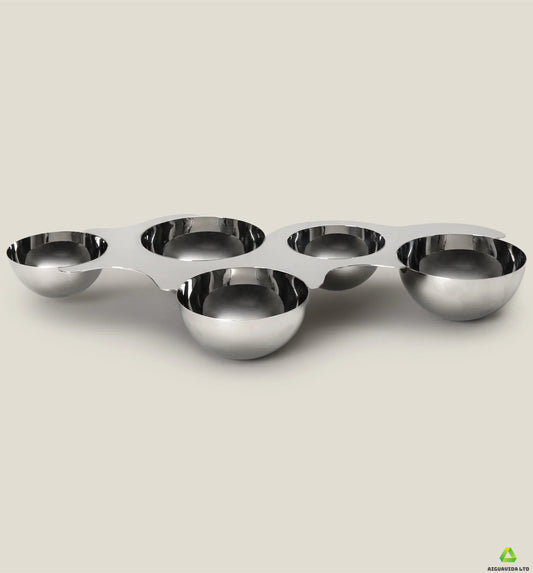 Ribisi Nickel Stainless Steel Chip and Dip Bowl