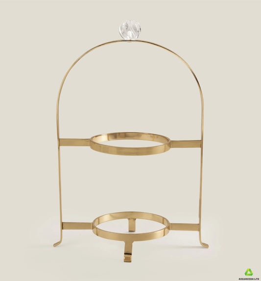 Classic Gilded Two-Tier Cake Stand