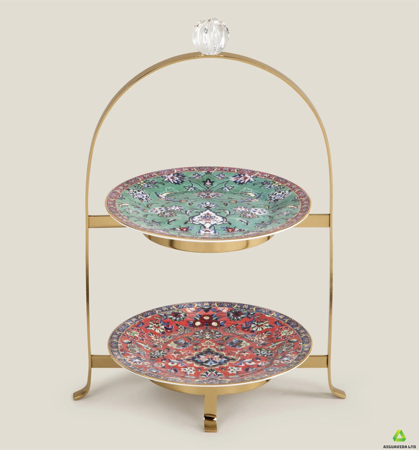 Classic Gilded Two-Tier Cake Stand
