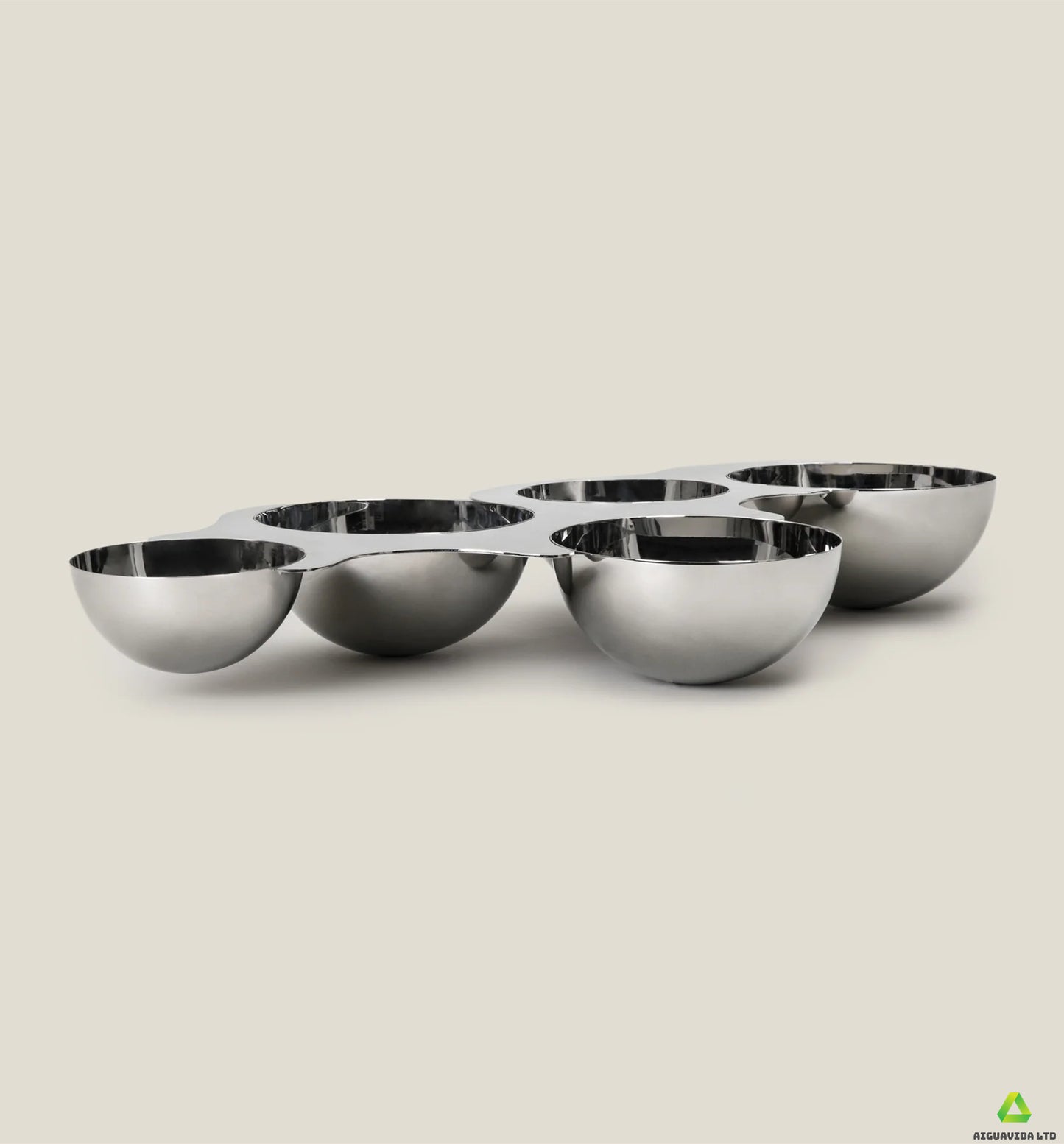 Ribisi Nickel Stainless Steel Chip and Dip Bowl