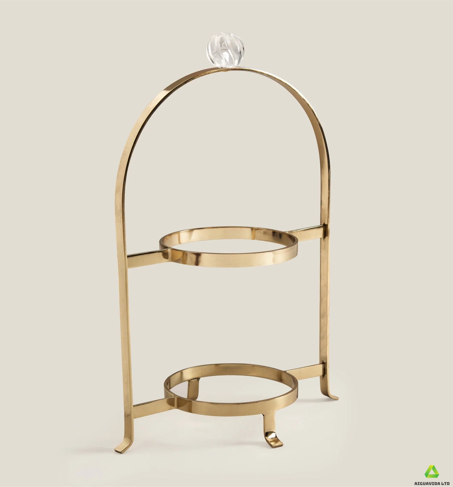 Classic Gilded Two-Tier Cake Stand