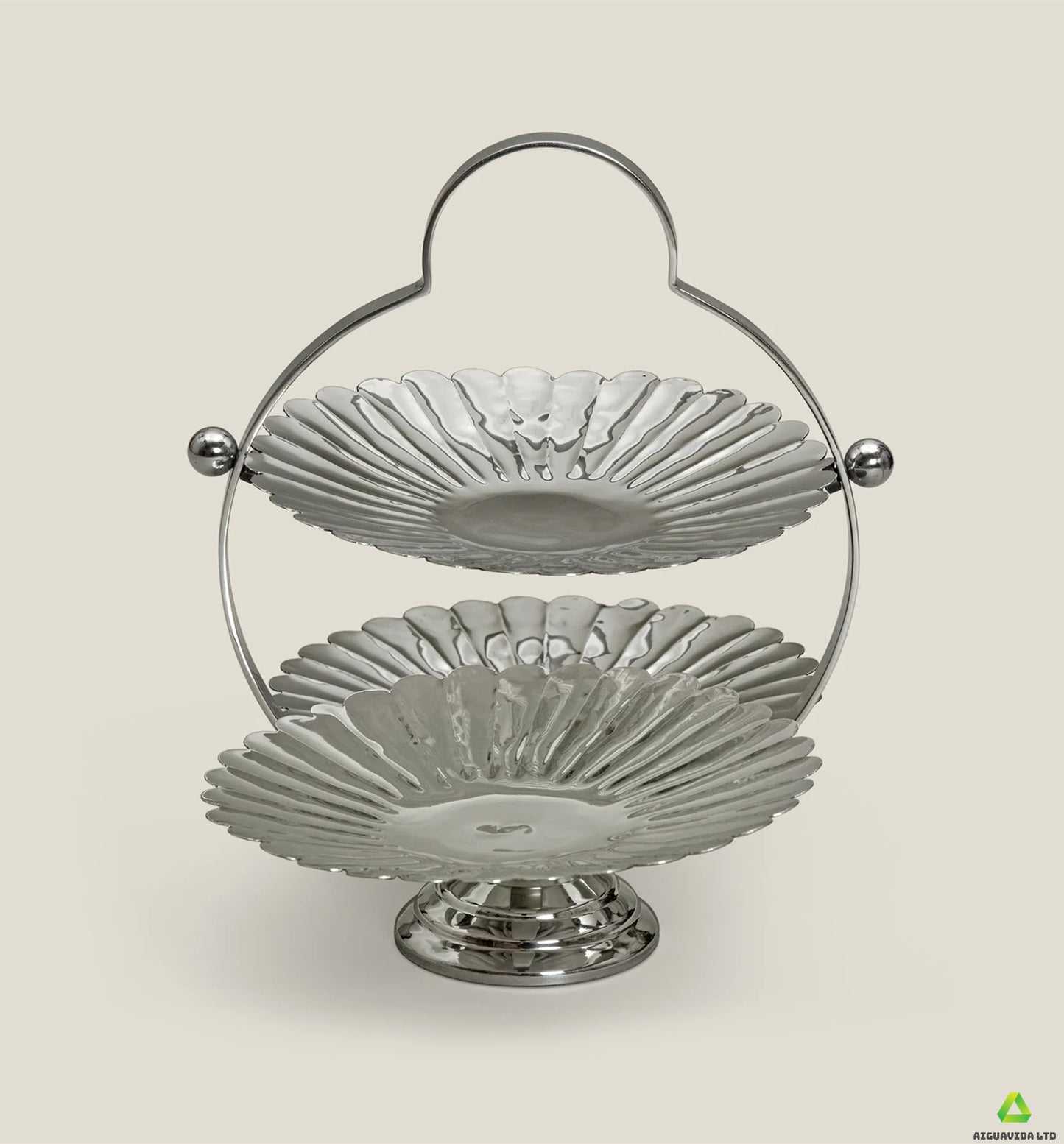 Exquisite silver-plated three-tier tray