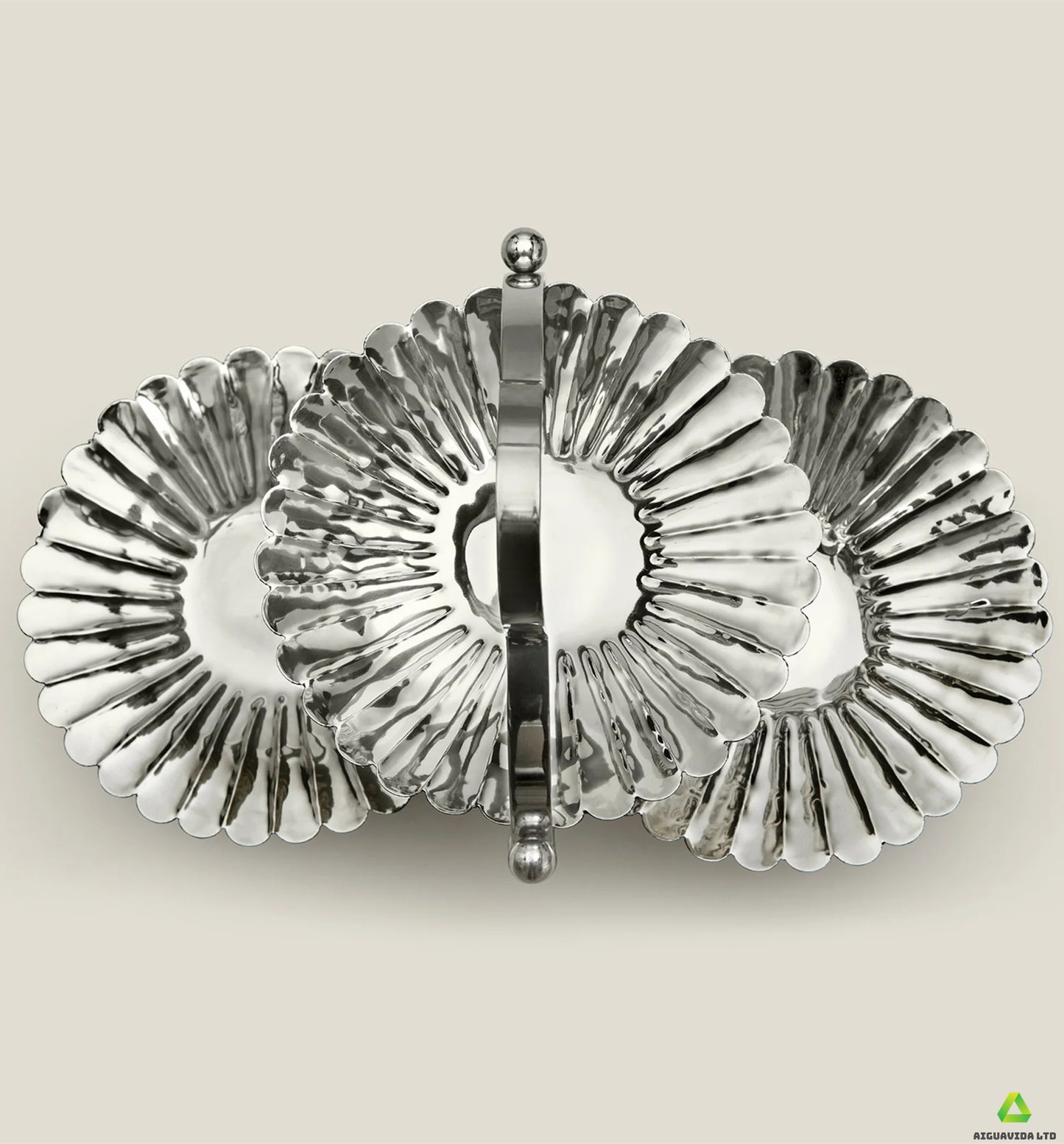 Exquisite silver-plated three-tier tray