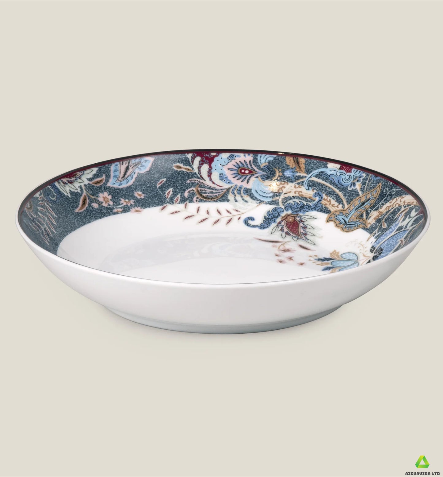 Printed porcelain snack platter