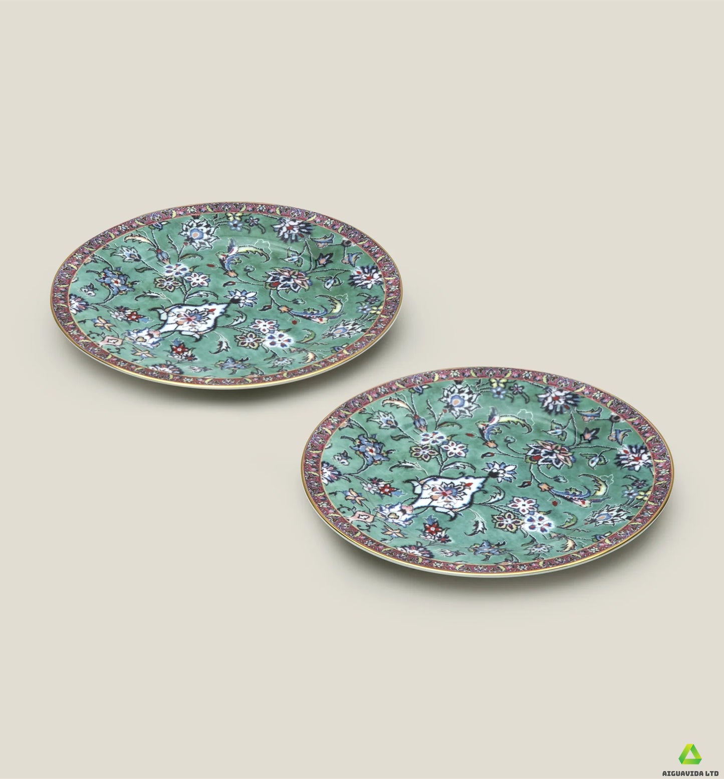 Cyan bone china plate