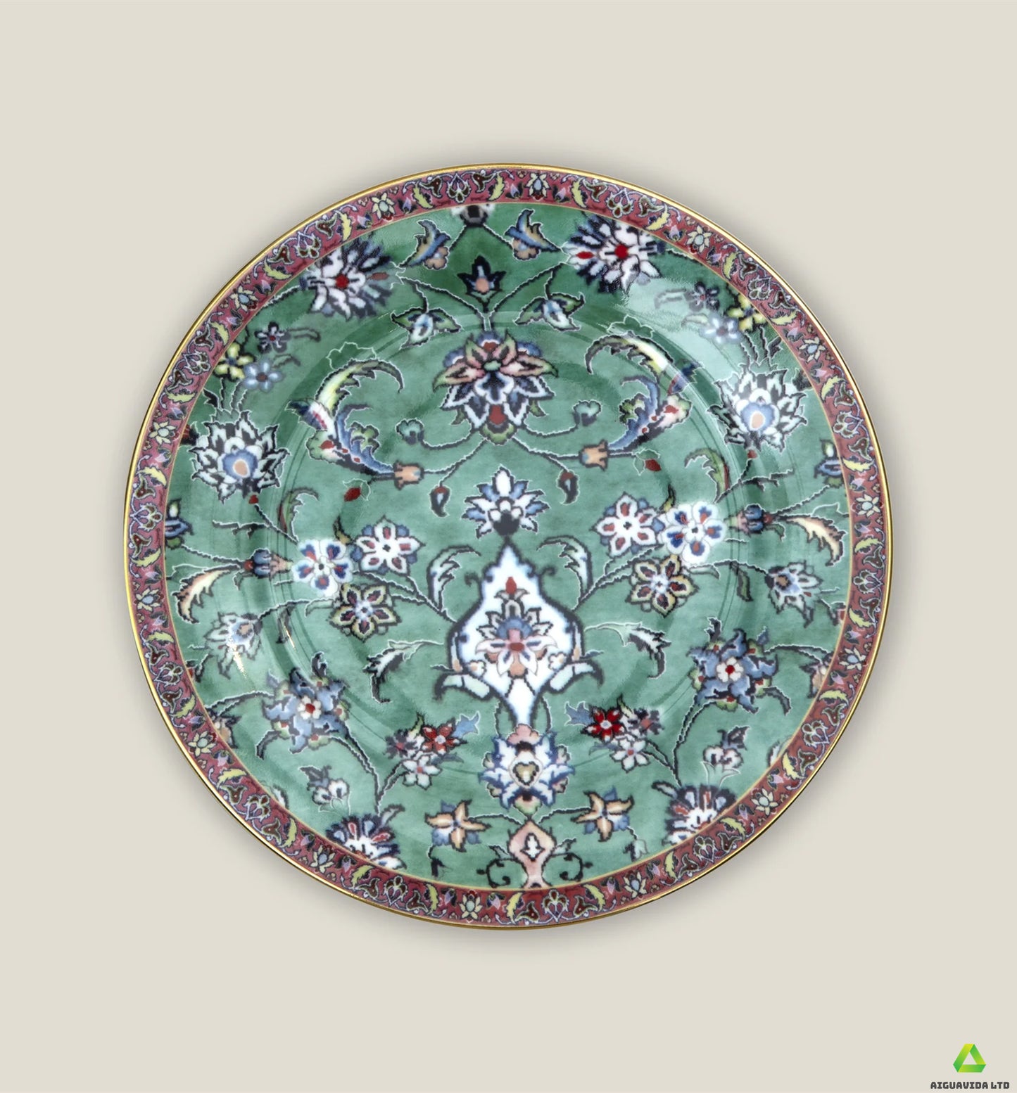 Cyan bone china plate