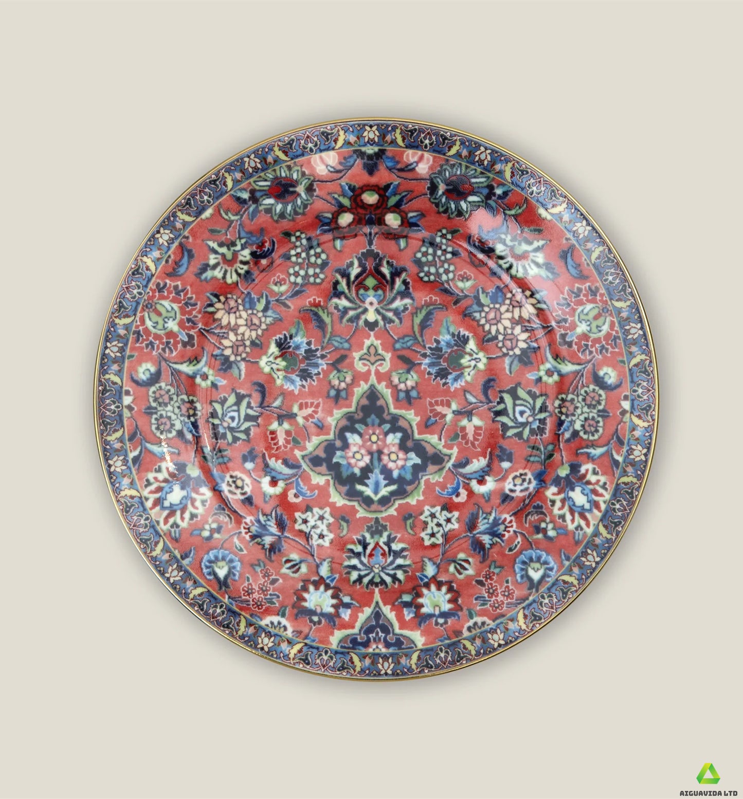 Pink bone china plate