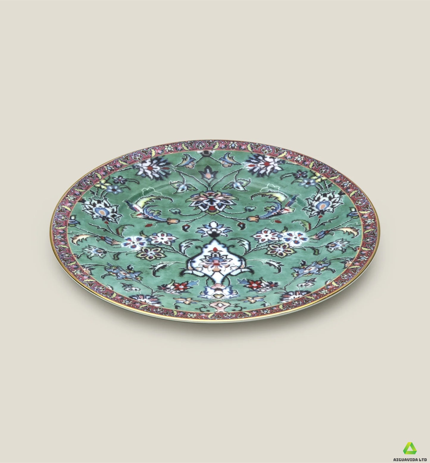 Cyan bone china plate
