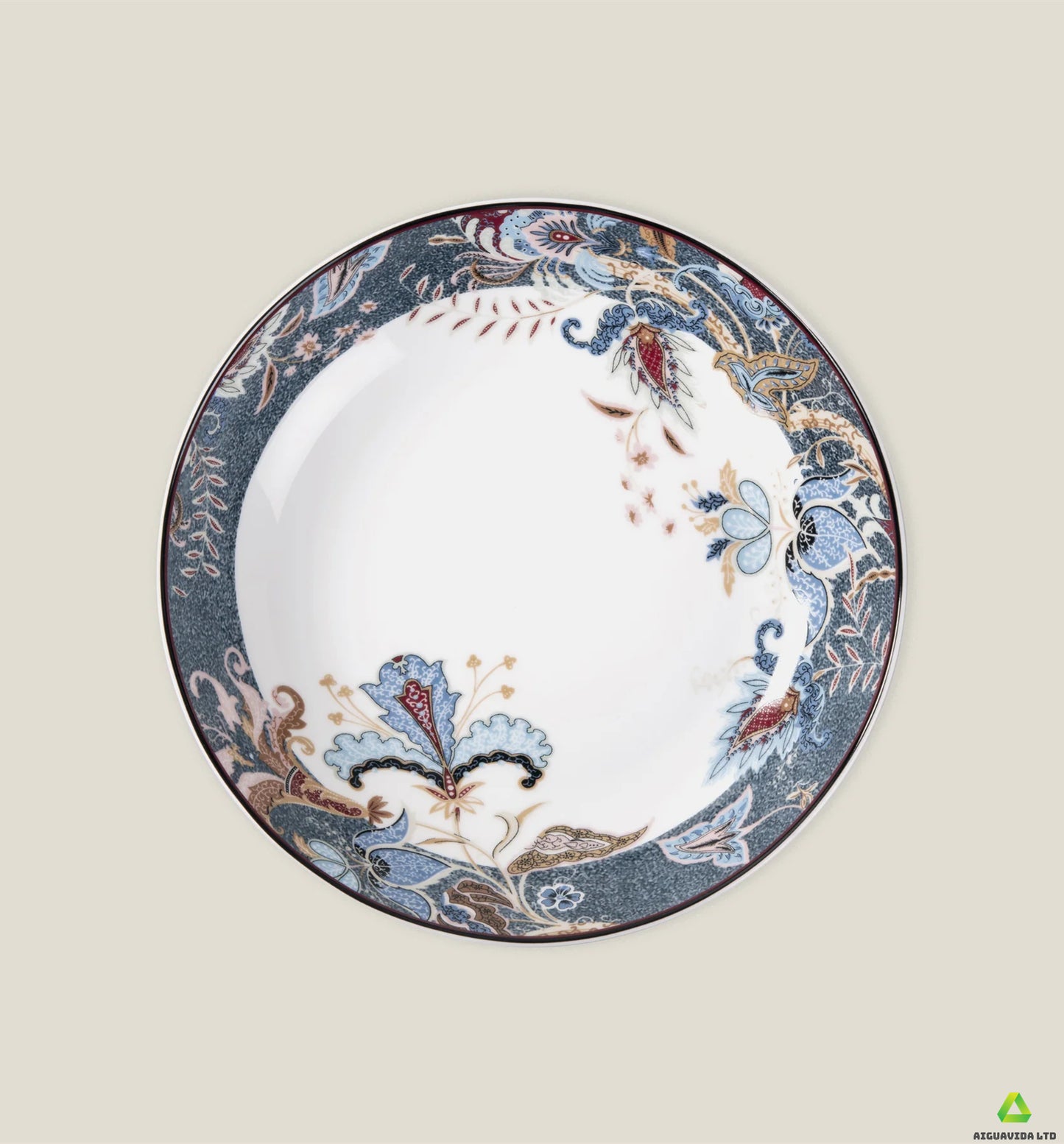 Printed porcelain snack platter
